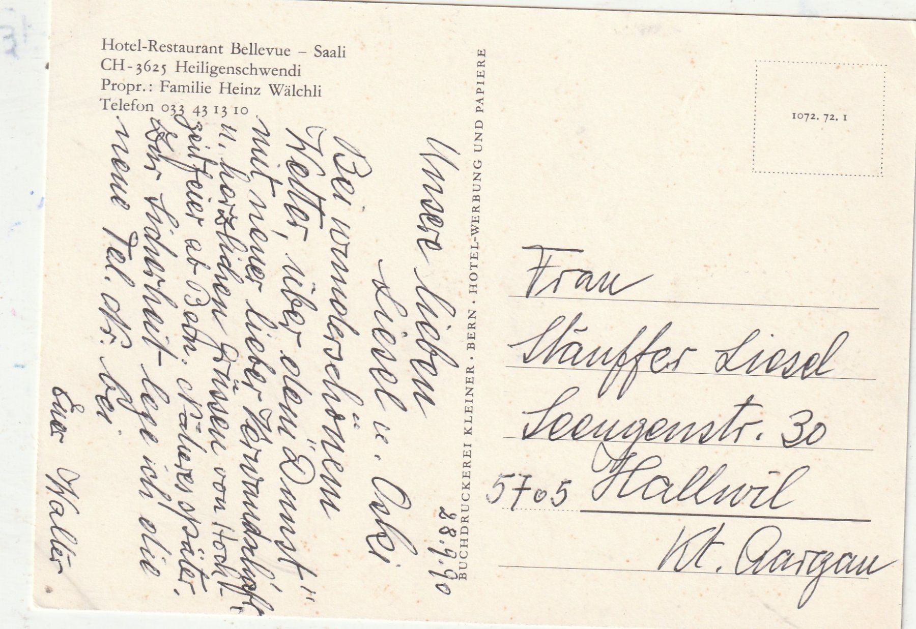 Cartoline postali: Aussicht Restaurant Heiligeschwendli – Usato da Lumbrein venduto da made02 1