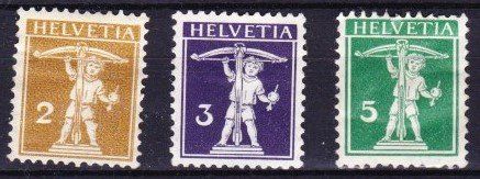 Tutti i francobolli: 3 timbres SUISSE - 1908-09 - Neufs – Nuovo (secondo la descrizione) da Blonay venduto da FRSU