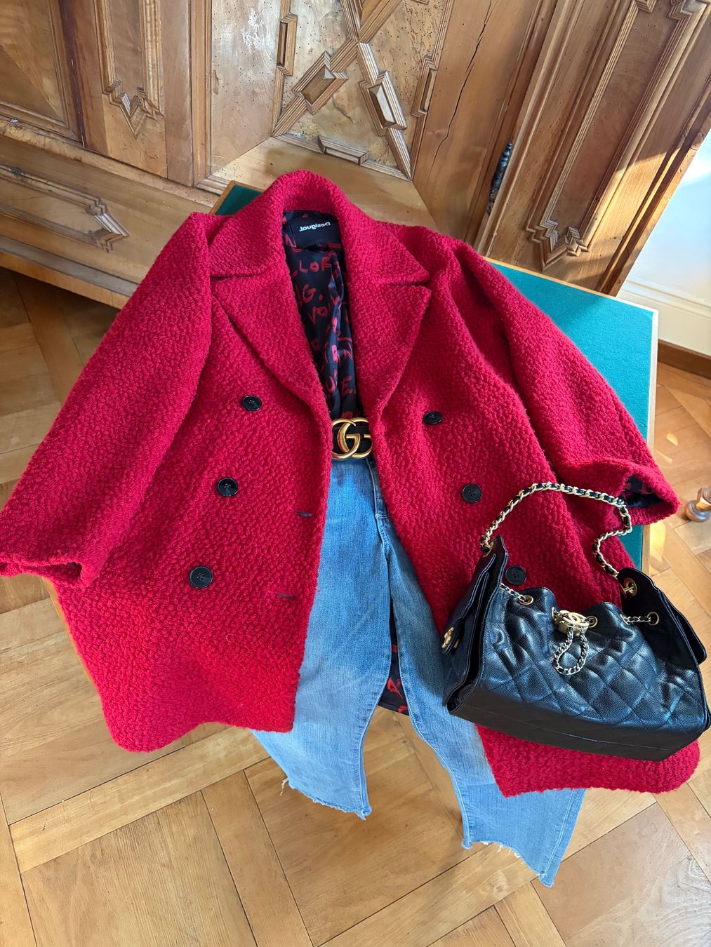 Desigual Manteaux: DESIGUAL Bouclé Mantel  Größe L – D'occasion à Interlaken par Bona55 6
