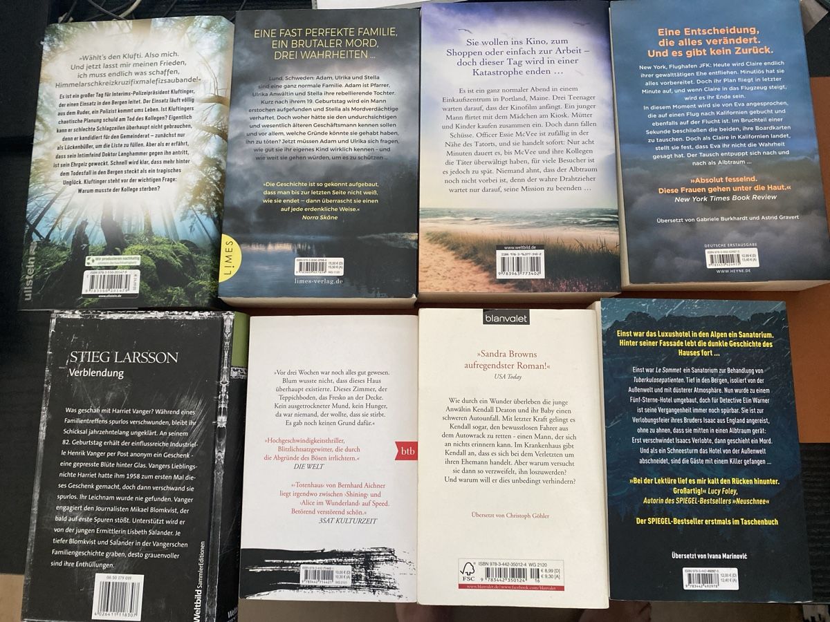 Bücher: 8 spannende Krimis und Thriller  – Gebraucht aus Erlinsbach SO von Silverstorm 1