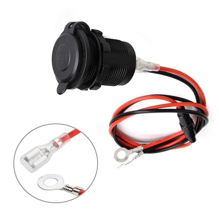 YINGAYOU Krokodilklemmen Zigarettenanzünder - 12V/24V, 14AWG, 2m Kabel