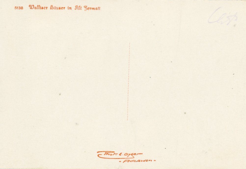 Cartoline postali: Zermatt   VS  -  Walliser Häuser in ALT-ZERMATT – Usato da Brig venduto da Valcards54 1