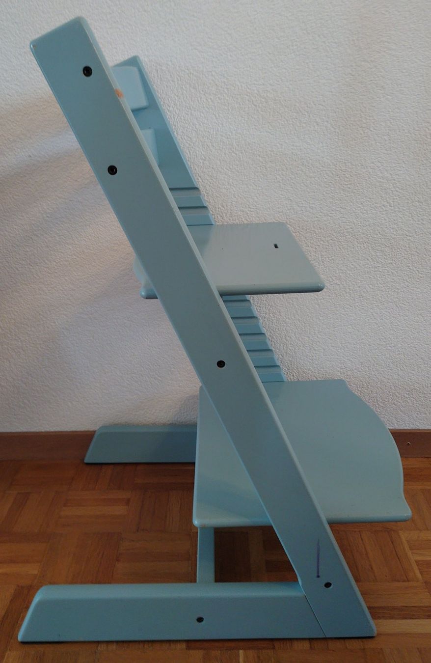 Stokke Seggioloni: Original Stokke Tripp Trapp blau mit Bezug – Usato da Schliern b. Köniz venduto da Schnumy 2