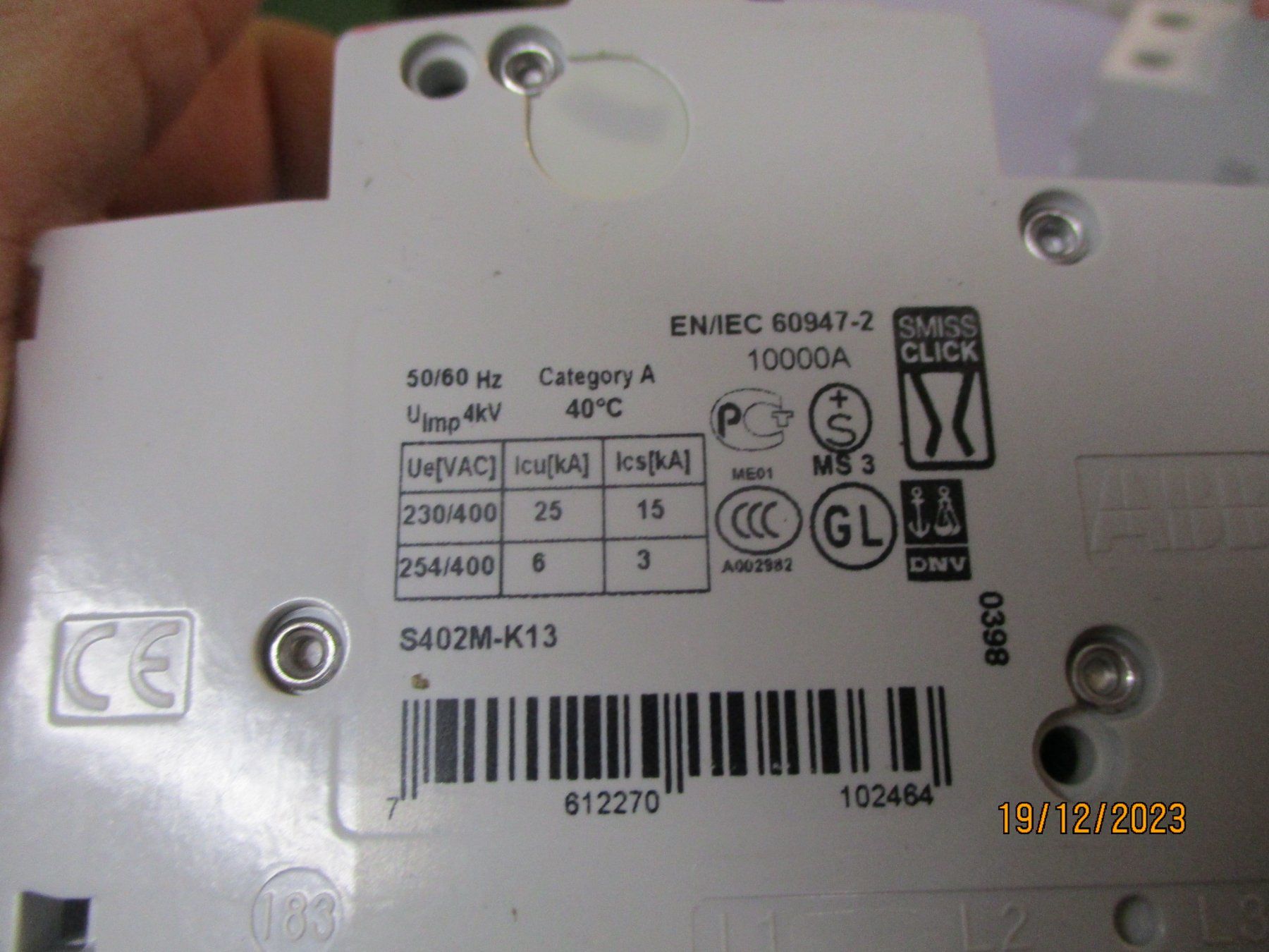 ABB Alimentazione elettrica: S402M-K13 ABB – Usato da Langnau i. E. venduto da Superseven69 3