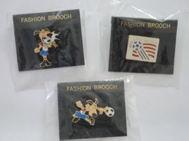 3 x Fussball Pin Fashion Brooch