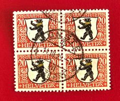 PRO JUVENTUTE 47 ST GALLEN VIERERBLOCK MÜNSTER LUZERN 1929