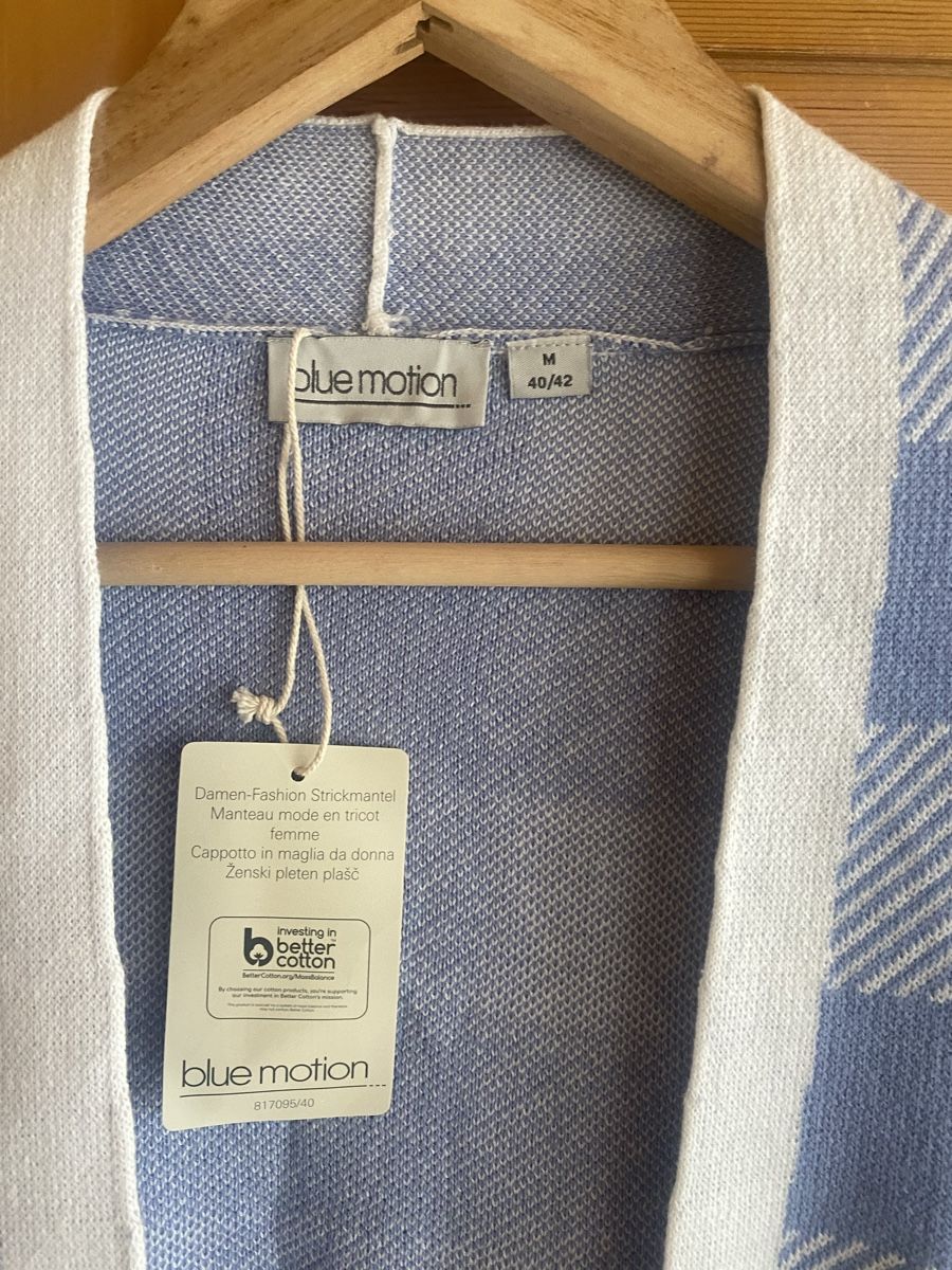 Giacche: Blaue Strickjacke Gr. M, kariert, neu – Nuovo (secondo la descrizione) da St Gallen venduto da Berta343 5