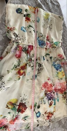 Zara Trafaluc Floral Strapless Summer Dress M