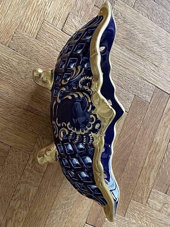 Schalen: Vintage Schale Blau mit Gold Rand – Gebraucht aus Basel von KPRNR 2