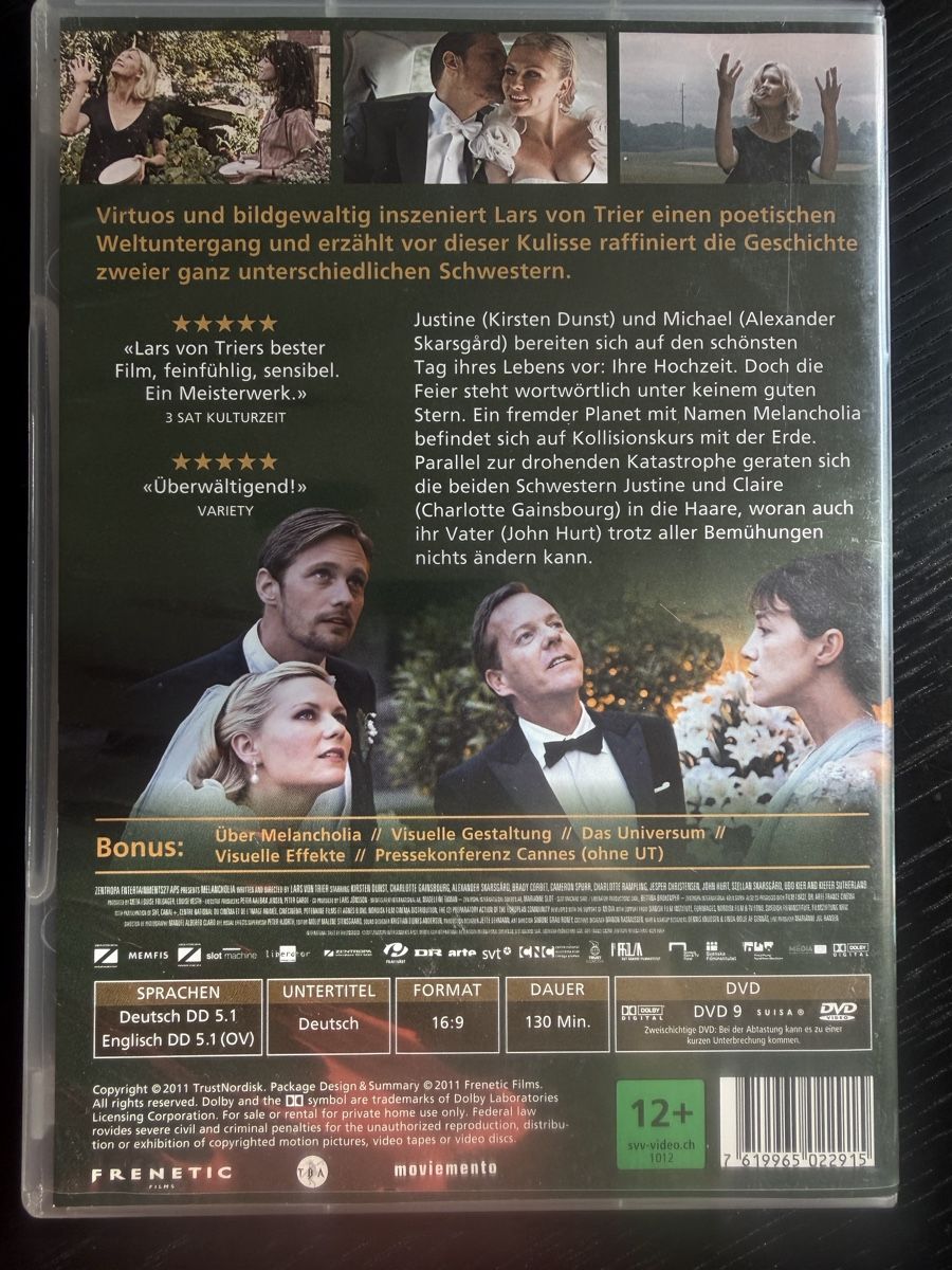 Tutti i DVDs: Melancholia DVD 2 Discs Lars von Trier Special Edition – Usato da Lausen venduto da EisAmStiel94 2