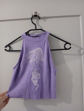 Top Tally Weijl Lavendel Grösse M mit Schlangenprint