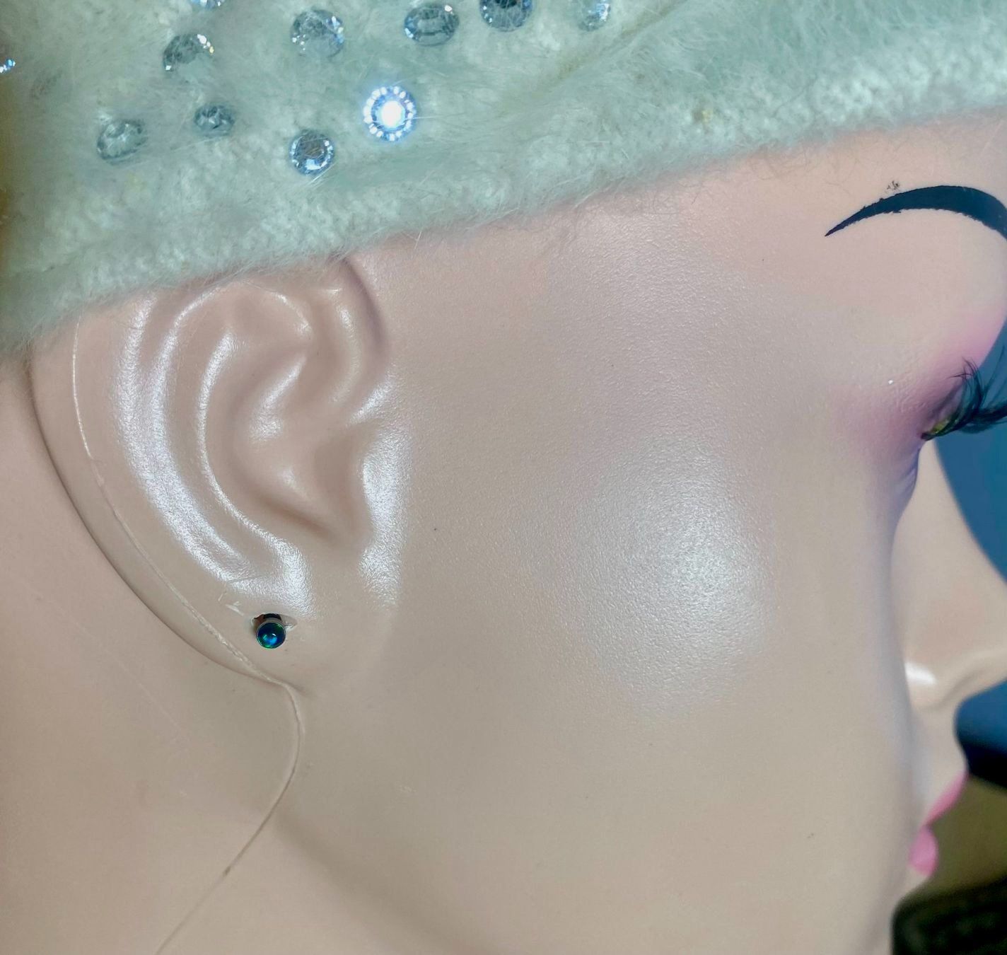 Boucles d'oreille: Titanium-Ohrstecker mit Opal / 3 mm – Neuf avec emballage d'origine à Matten b. Interlaken par kero71 4