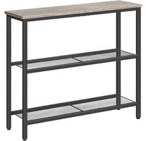 Schmaler Konsolentisch, 2 Gitterablagen, 75cm Beistelltisch