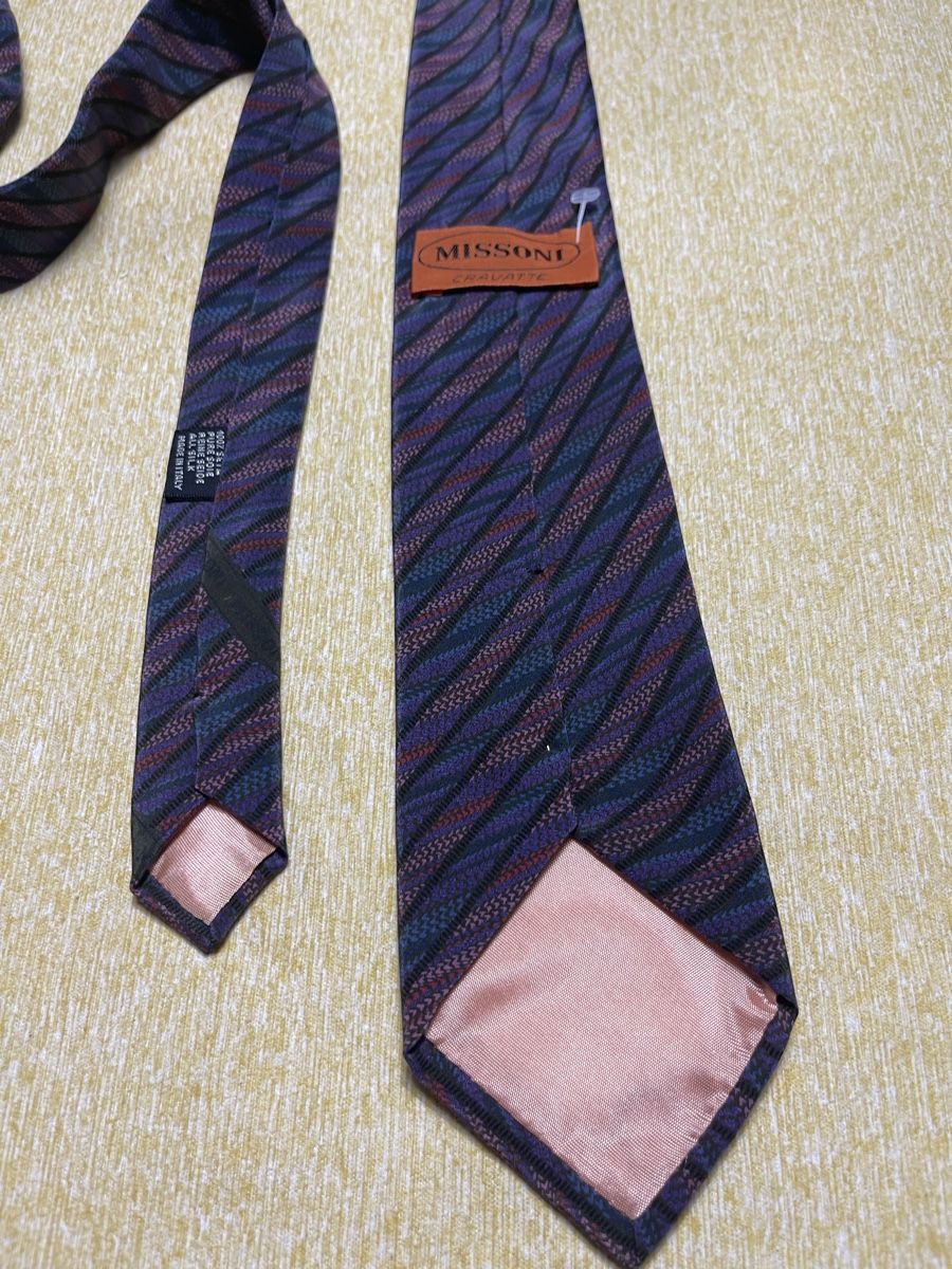 Missoni Cravatte: Missoni Cravatta Uomo in seta a righe viola e verdi – Nuovo (secondo la descrizione) da Gordevio venduto da LanaZimm 2