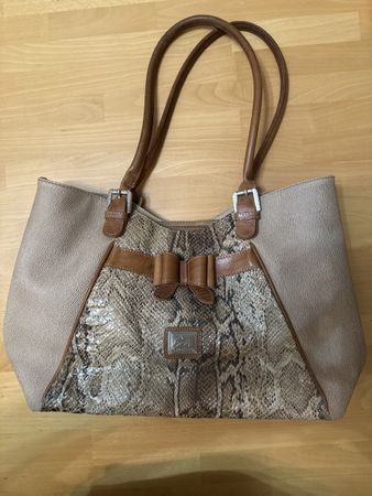 Schicke Cavalinho Ledertasche beige braun