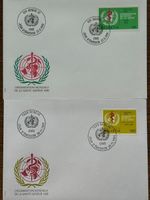 OMS: ORGANISATION MONDIALE SANTE; Genève FDC 2 Umschläge (O)
