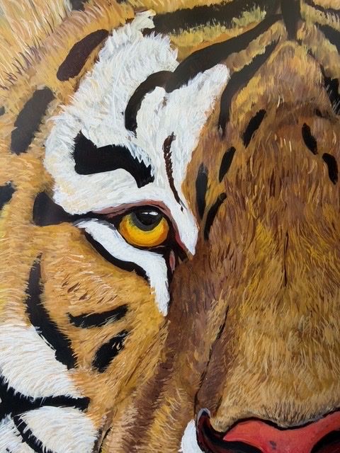 Tableaux: Tigerbild Handmalerei auf Glas – D'occasion à Ebikon par Wesly 1