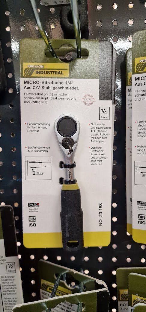 Proxxon Tutti gli attrezzi: Ratsche Proxxon Micro Bitratsche 1/4" 23158 Gratis Versand – Nuovo e nell'imballaggio originale da Koppigen venduto da Bracher_Mail-House