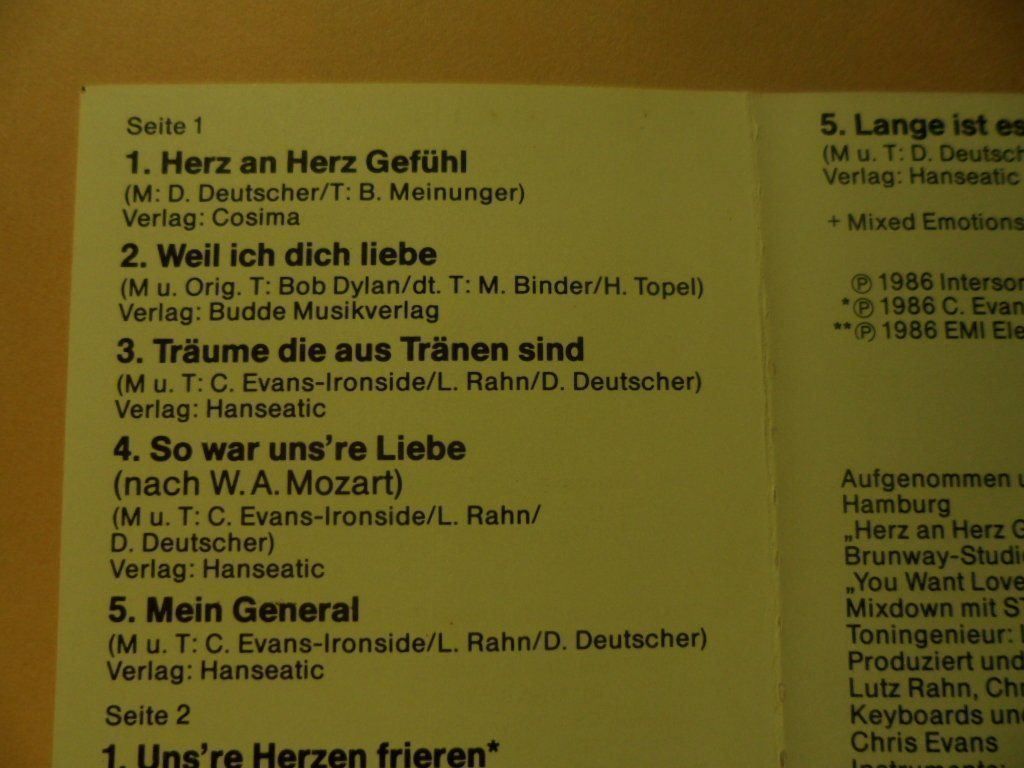 Musicassette: DRAFI  DEUTSCHER   Gemischte Gefühle – Usato da Langnau i. E. venduto da gf2_29jt 1