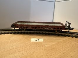 Modelleisenbahn Niederbordwagen braun gebrauchter Zustand