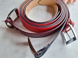 3 STK ECHT LEDER GURT GÜRTEL - JE100 CM