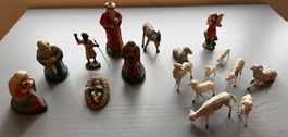 Krippenfiguren Set mit Tieren gebraucht im Angebot