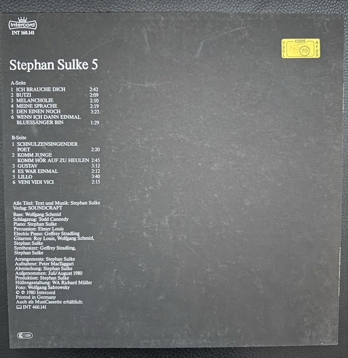 Dischi in vinile: Stephan Sulke 5, LP, Intercord Schallplatte – Usato da Goldach venduto da Messerguru 1