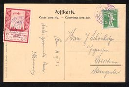 1913 Vorläufer III Bern auf Postkarte "Oskar Bider"