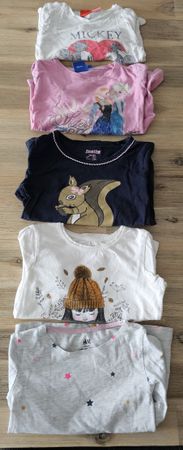 5 T-Shirts Mädchen Gr. 98/104 - Herbst/Winter Motiv