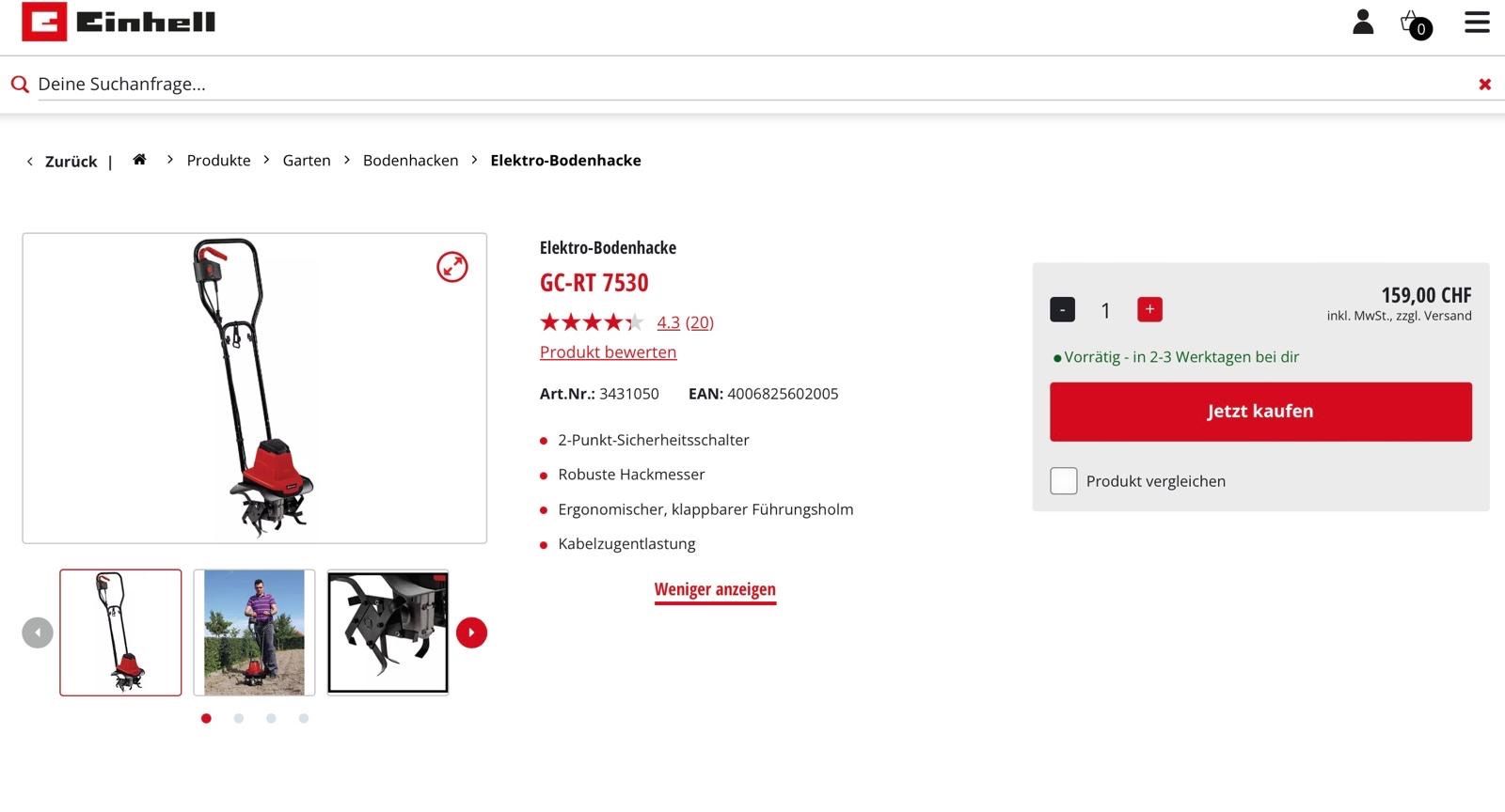 Einhell Toutes les machines: Einhell Elektro Bodenhacke – D'occasion à Büetigen par Cwuehlmaus 4
