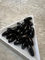 Acryl Perlen - Farbe Schwarz / 16 x 6,5 mm (neu)