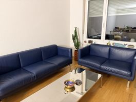 Dema Ledersofa 3er + 2 er, Made in Italy