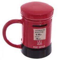 Keramik Tasse mit Deckel - ROTER BRIEF