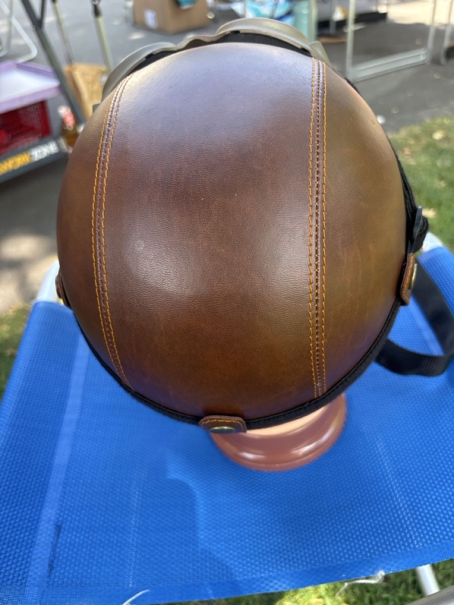 Casques & visières: Motorradhelm mit Brille Leder braun Grösse M  – D'occasion à Kriens par Mollinos 1