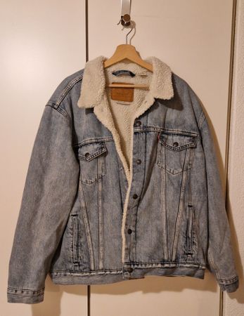 Vintage Levi's Jeansjacke mit Teddyfell, Gr. XXL