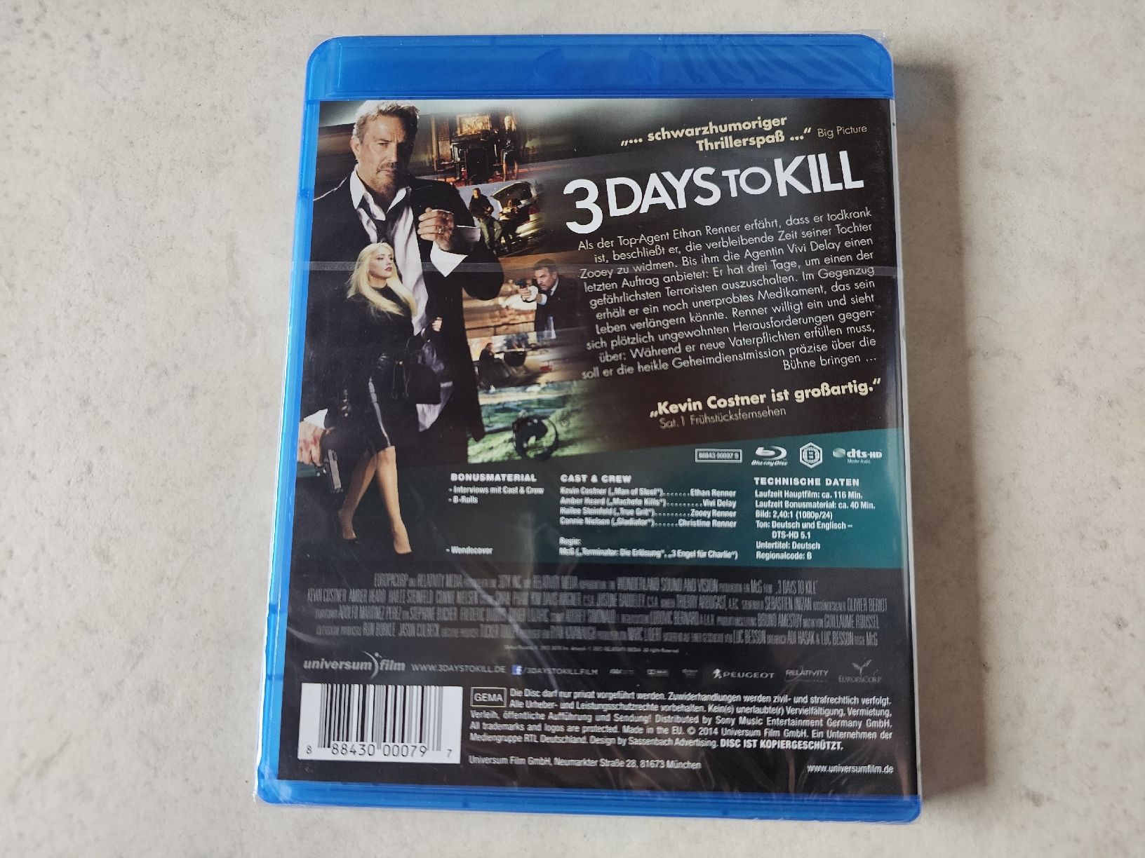Tutti i DVDs: 3 Days To Kill  -  Bluray Fabrikneu – Nuovo e nell'imballaggio originale da Schneisingen venduto da backstore24 1