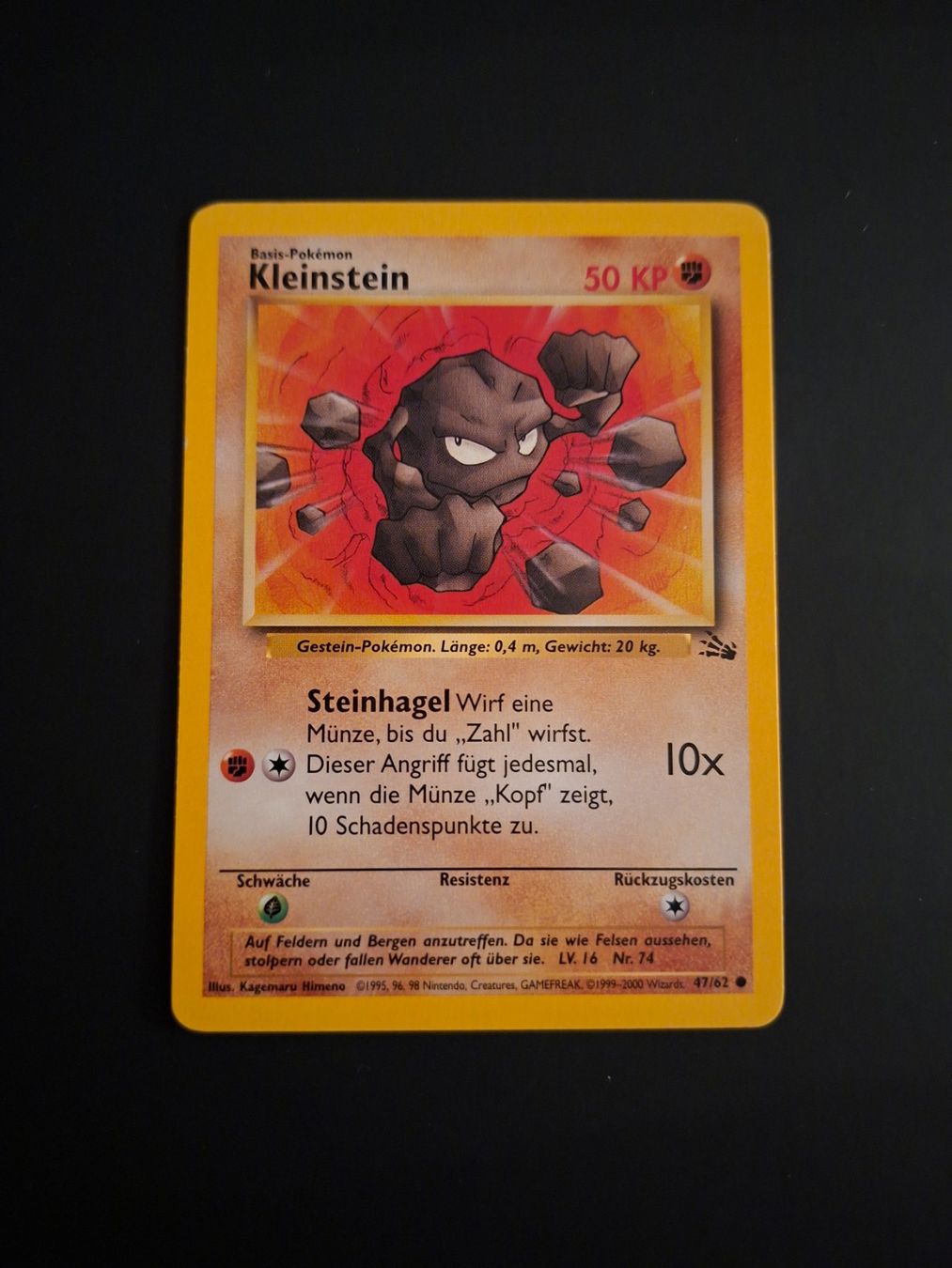 Pokémon Carte collezionabili: Kleinstein #47 Fossil DE – Usato da Biasca venduto da Sara_Poke123
