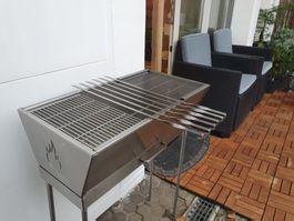 Edelstahl Kemping Grill - ideal für Camping & Garten
