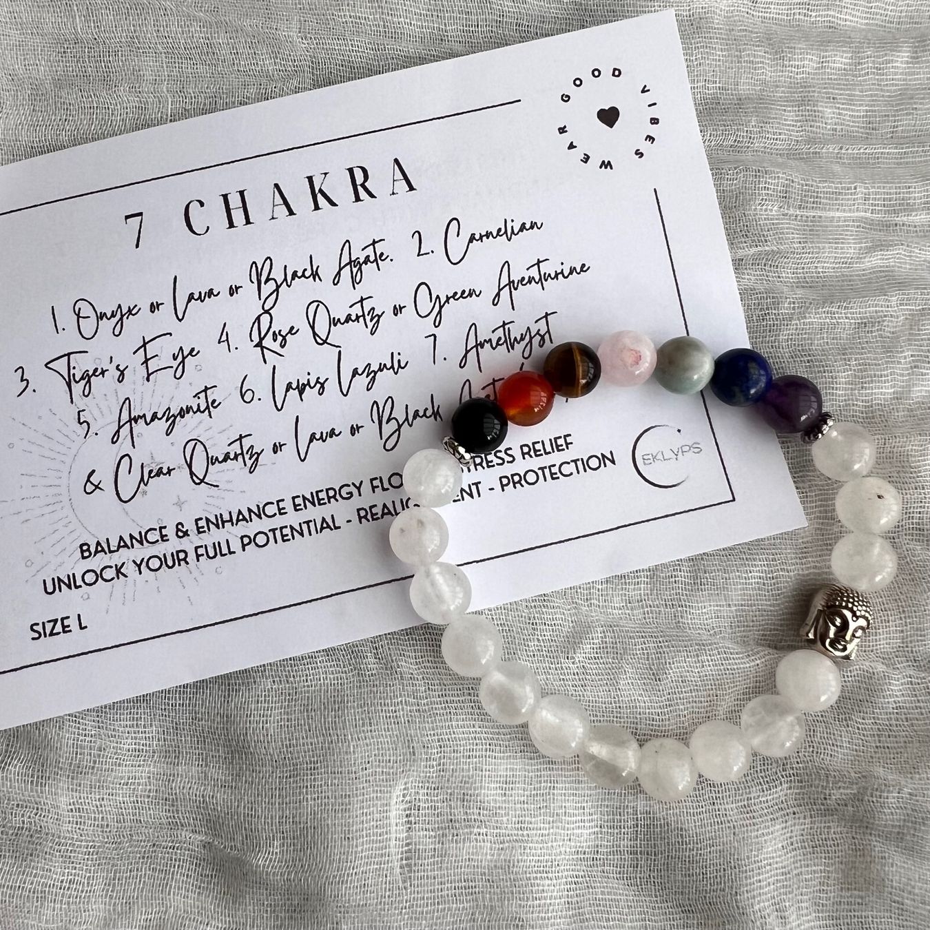 Bracciali & Braccialetti: Bracelet 7 chakras - base cristal de roche – Nuovo e nell'imballaggio originale da Pully venduto da sunaddict 5