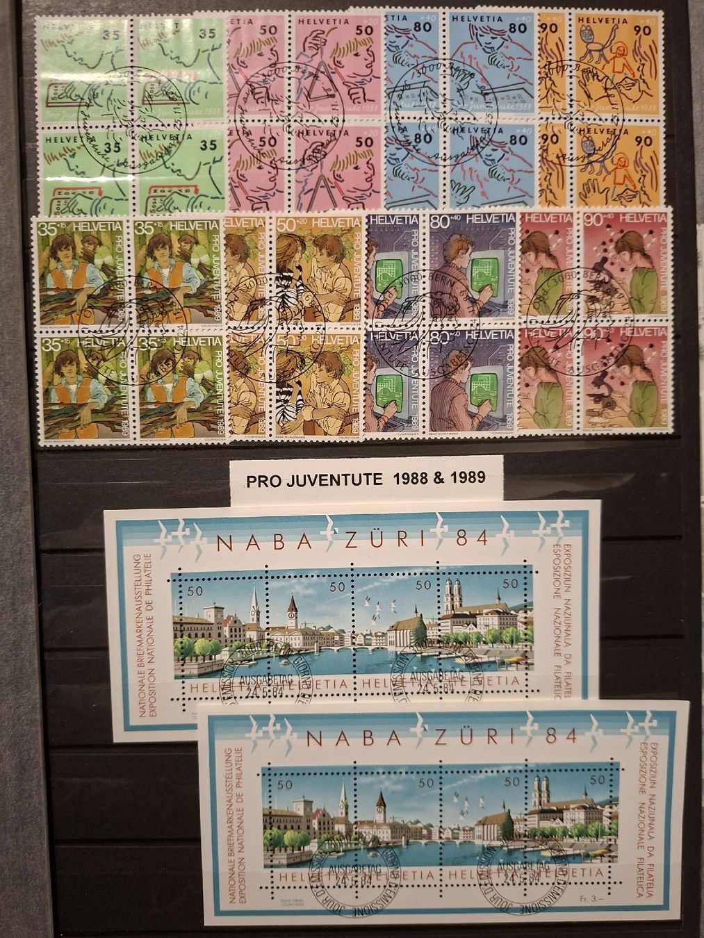 Alle Briefmarken: Sammlung 4er Blocks PP / PJ / Werbemarken – Gebraucht aus Balgach von SIMEON27 9