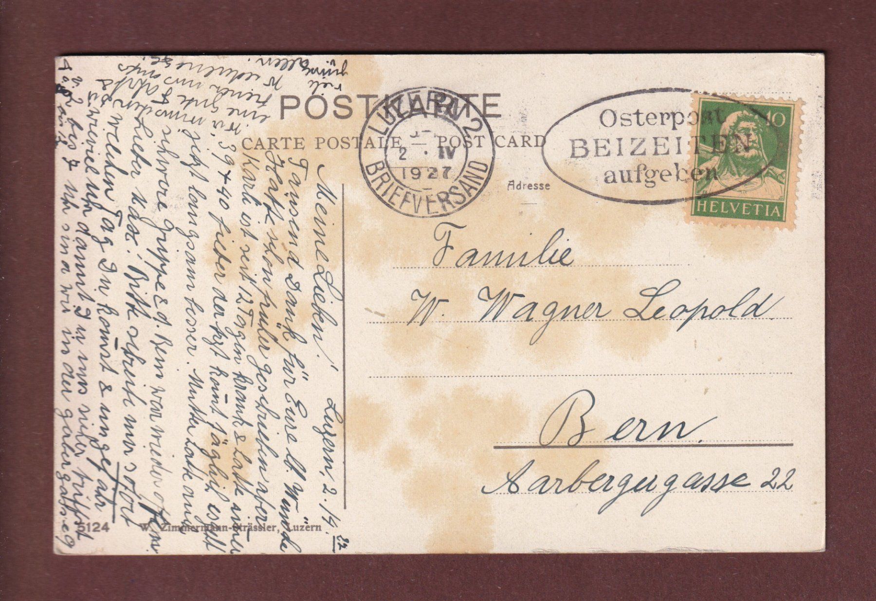 Ansichtskarten: TREIB mit Brunnen - 1927 – Gebraucht aus Pully von nicecards-shop 1