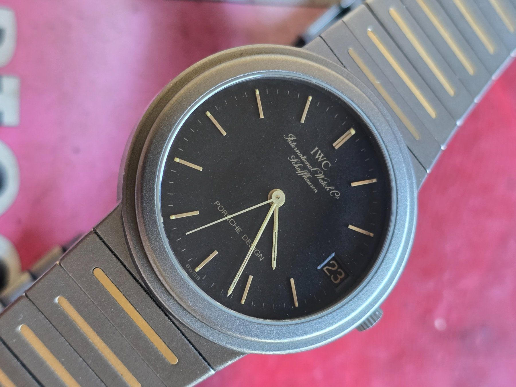 IWC Orologi: 471 IWC Porsche Design Titanium / Gold Date Top – Usato da Muri AG venduto da Corredor 9