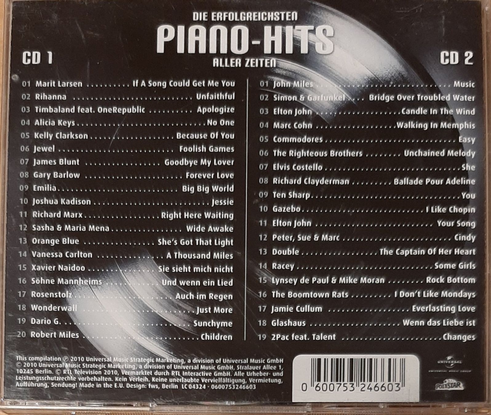 CDs: Die Ultimative Chartshow - Piano Hits, 2CD Hit Compilation – Gebraucht aus Schönenberg TG von breiti12 1