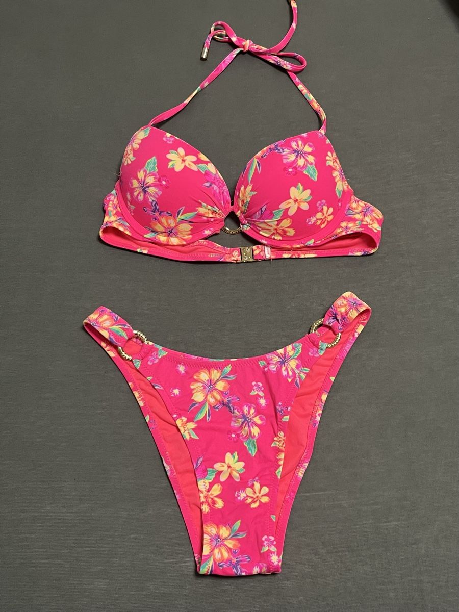 Costumi da bagno & Bikini: Pink Blumen Bikini Gr. S mit Push-up Effekt – Nuovo (secondo la descrizione) da Möhlin venduto da eny_lsk7