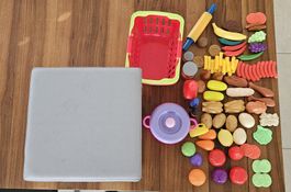 Kinder-Einkaufskorb,Früchte+Gemüsse aus Kunststoff, Sitzbox