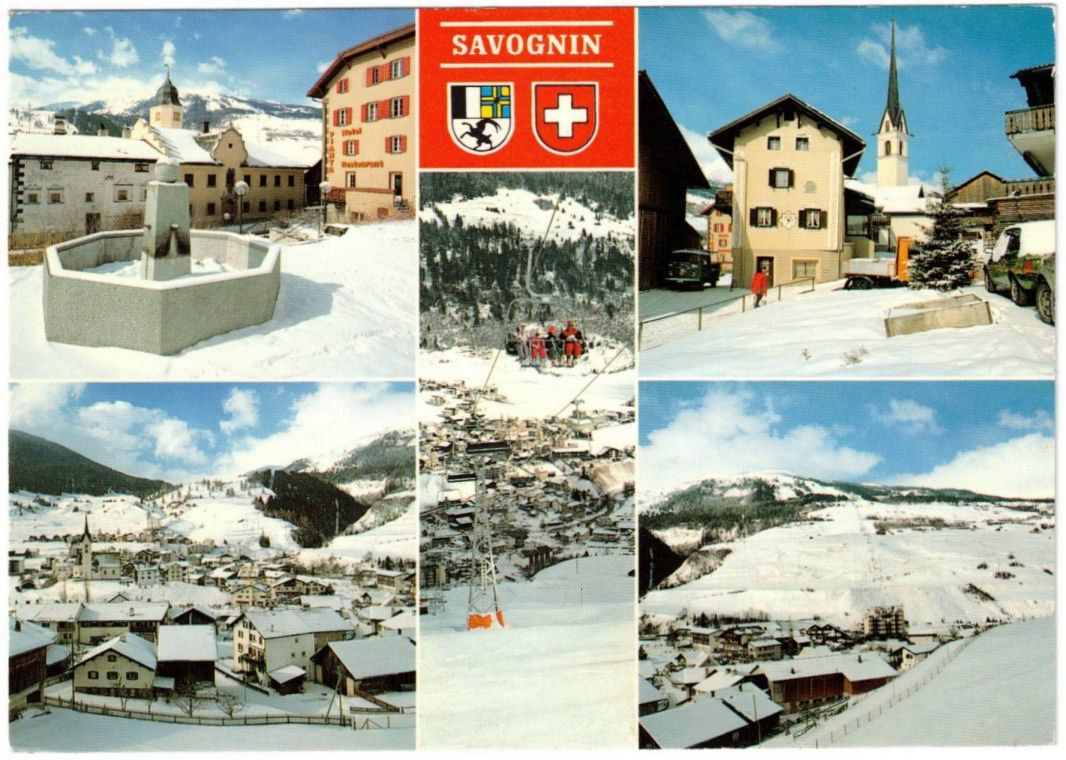 Cartoline postali: Savognin - 5 Bild AK – Usato da Binningen venduto da Mountainrider