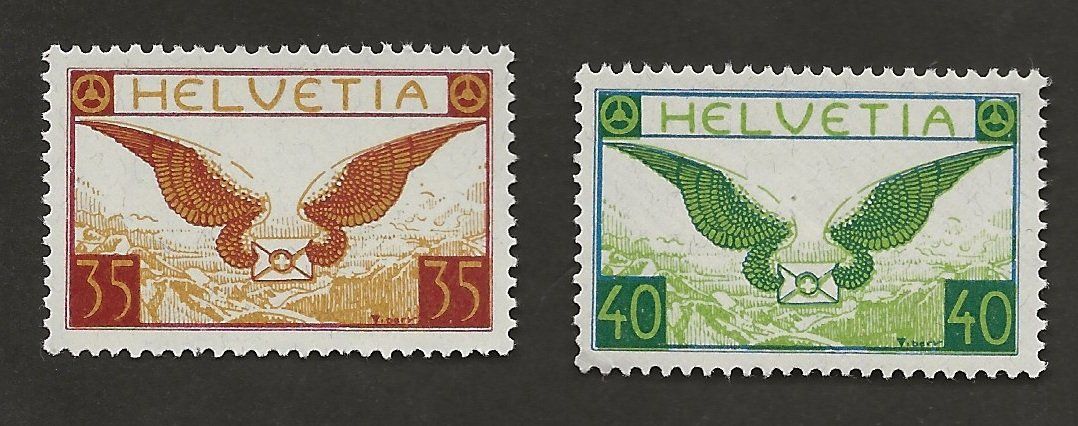 Tutti i francobolli: Schweiz Flugpost 14, 15 postfrisch Katalog 300.- – Nuovo (secondo la descrizione) da Au ZH venduto da xelagreb01