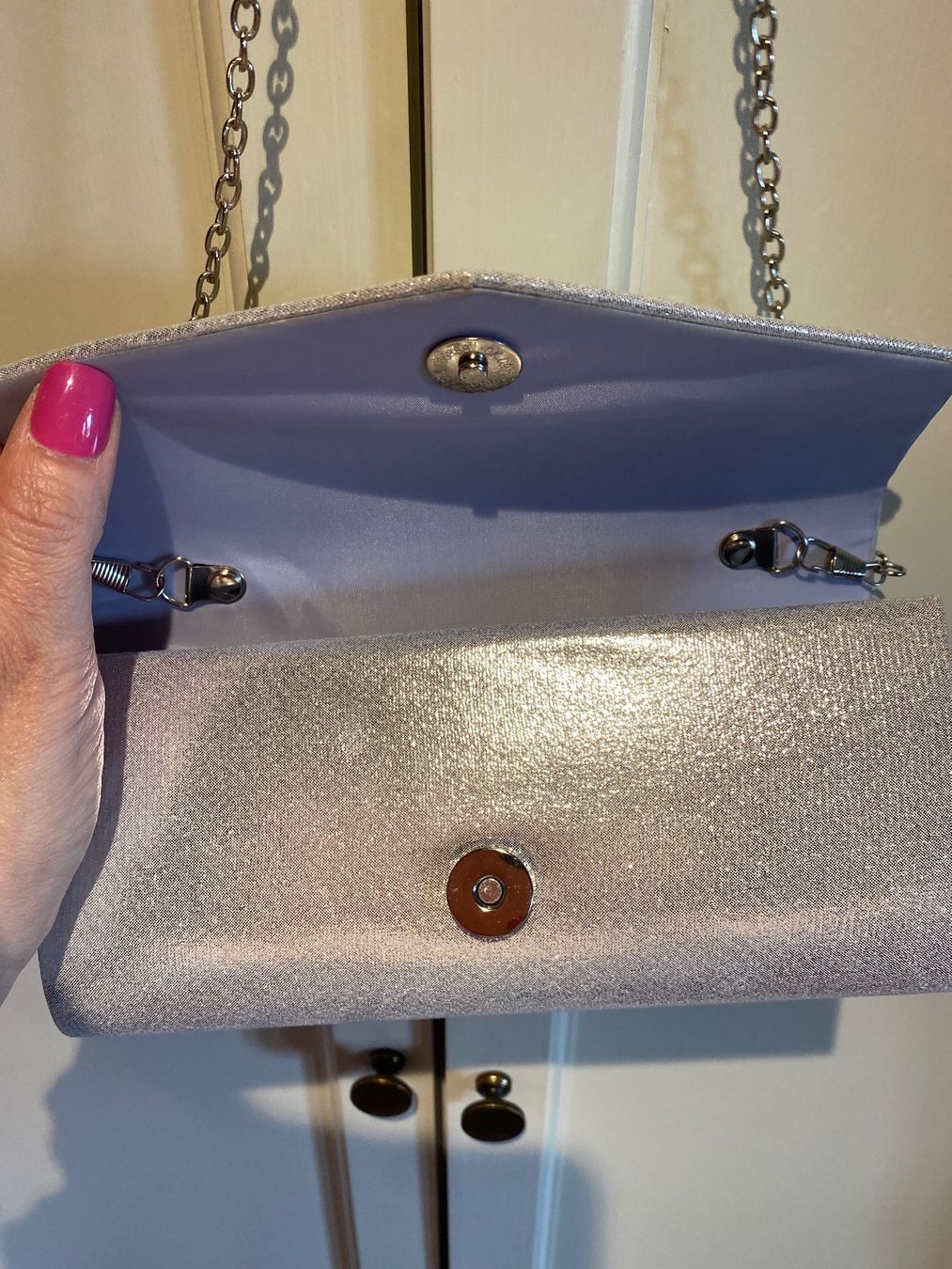 Borse da donna: HANDTASCHE -CHIC-CLUTCH,SILBER GLITZER – Nuovo (secondo la descrizione) da Meienried venduto da ManuelaBoutique 4
