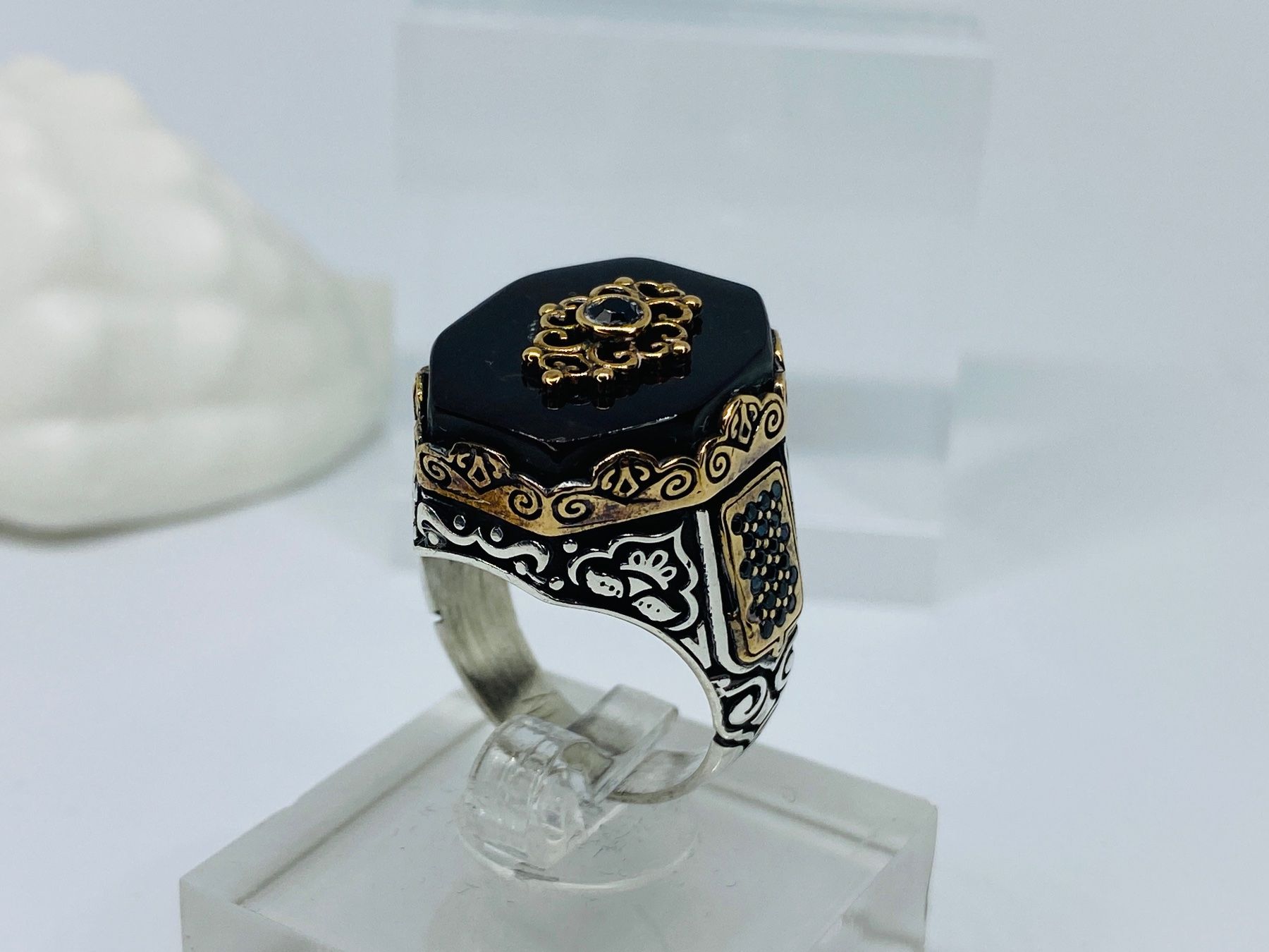 Anelli: Massiver Ring aus 925 er Silber mit Achat – Nuovo e nell'imballaggio originale da Windisch venduto da Zeta2018 2