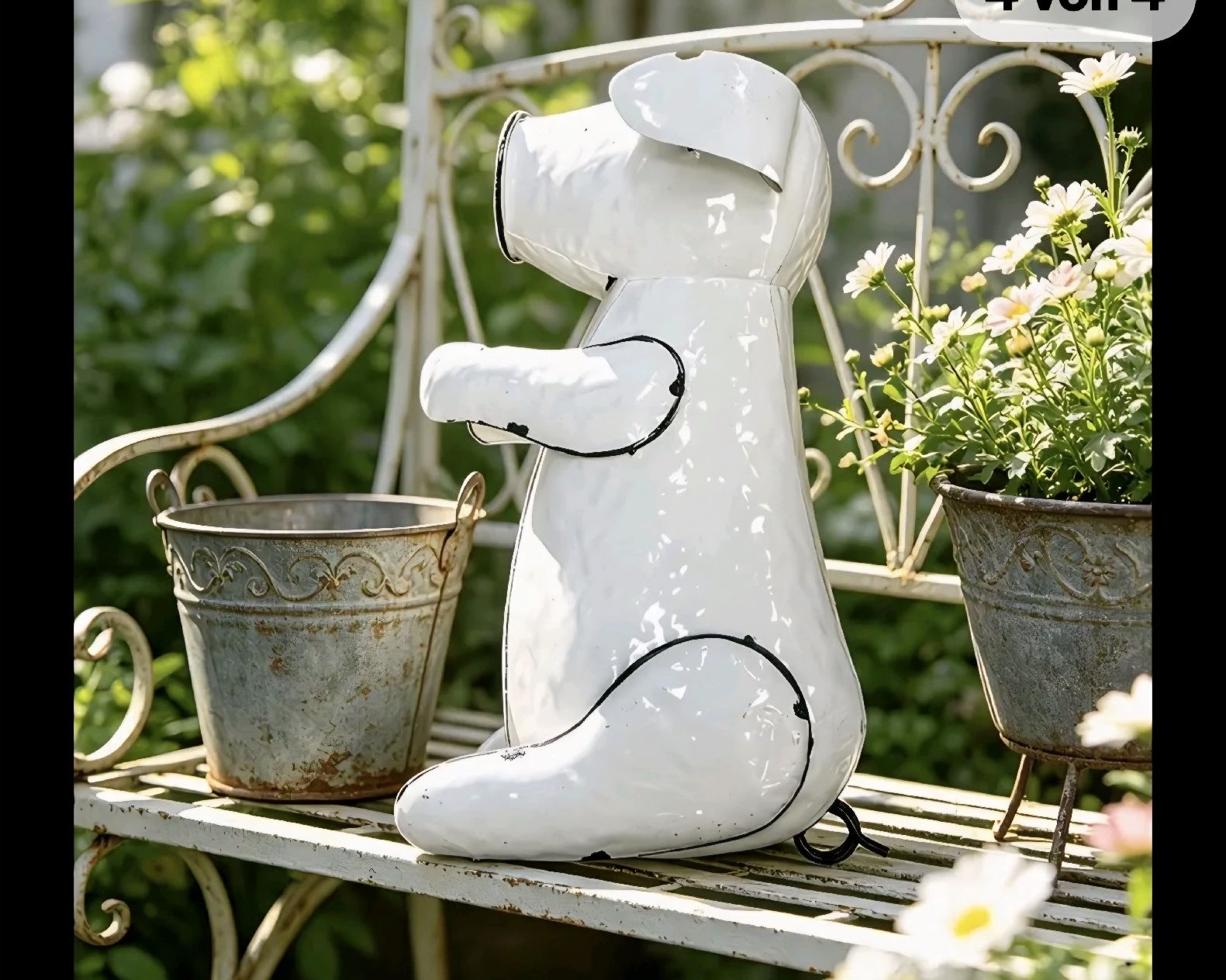 Tutte le decorazioni: Deko Gartenfigur Schwein weiss Metall 43cm – Nuovo (secondo la descrizione) da spreitenbach venduto da lumbalplatte 2
